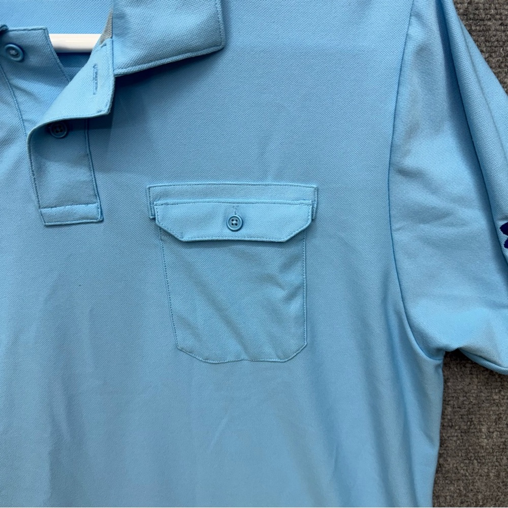 Under Armour Heatgear blue golf polo double chest pocket Men's size XL - Picture 7 of 12
